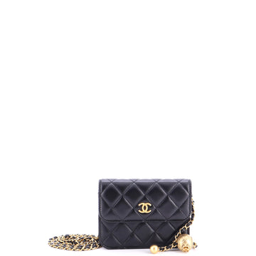 Chanel Pearl Crush Flap Clutch with Chain Quilted Lambskin Mini
