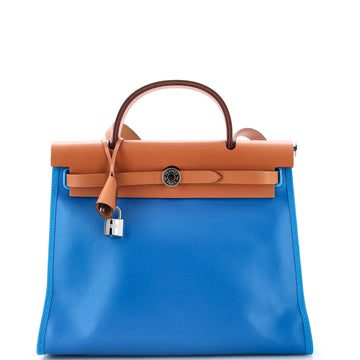 Hermes Herbag Zip Berline Vache Canvas and Leather 31