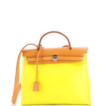 Hermes Herbag Zip Berline Vache Canvas and Leather 31