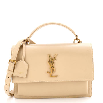 Saint Laurent Sunset Top Handle Shoulder Bag Leather Medium