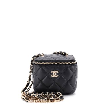 Chanel Tiny CC Link Vanity Case with Chain Quilted Caviar Mini