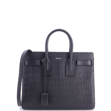 Saint Laurent Sac de Jour NM Bag Crocodile Embossed Leather Small