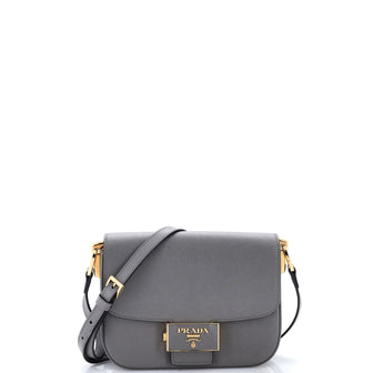 Prada Embleme Flap Bag Saffiano Leather Small