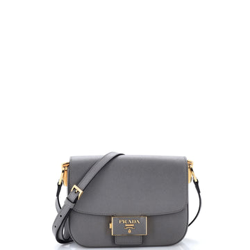 Prada Embleme Flap Bag Saffiano Leather Small