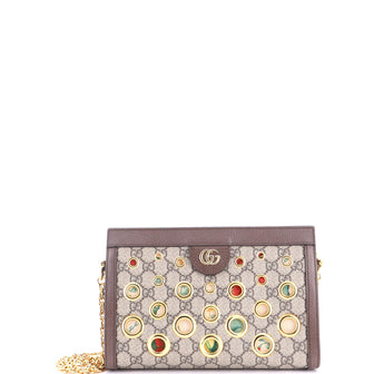 Gucci Ophidia Chain Shoulder Bag Grommet GG Coated Canvas Small