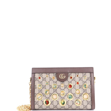 Gucci Ophidia Chain Shoulder Bag Grommet GG Coated Canvas Small