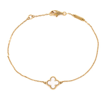 Van Cleef & Arpels Sweet Alhambra Bracelet 18K Yellow Gold and Mother of Pearl
