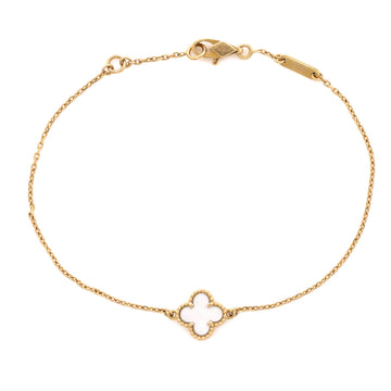 Van Cleef & Arpels Sweet Alhambra Bracelet 18K Yellow Gold and Mother of Pearl