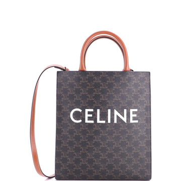 Celine Vertical Cabas Tote Triomphe Coated Canvas Small