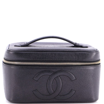 Chanel Vintage Timeless Cosmetic Case Caviar Large