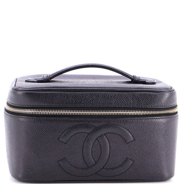 Chanel Vintage Timeless Cosmetic Case Caviar Large