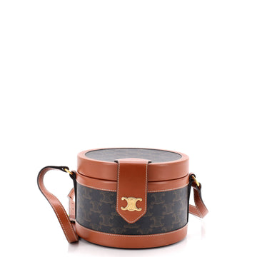Celine Tambour Bag Triomphe Coated Canvas Medium