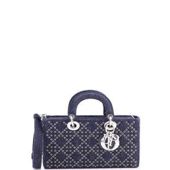 Christian Dior Lady D-Joy Bag Eyelet Cannage Denim Medium
