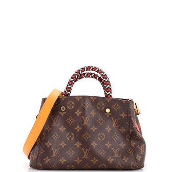 Louis Vuitton Braided Handle Montaigne Handbag Monogram Canvas BB