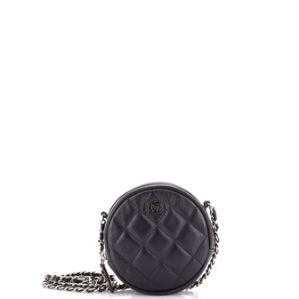 Chanel Round Clutch with Chain Quilted Lambskin Mini