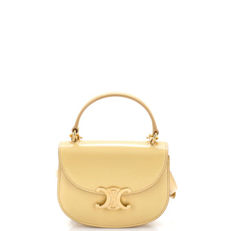 Celine Triomphe Besace Clea Top Handle Flap Bag Leather Mini