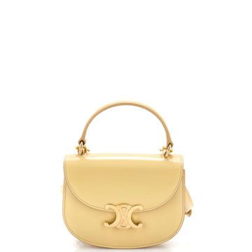 Celine Triomphe Besace Clea Top Handle Flap Bag Leather Mini
