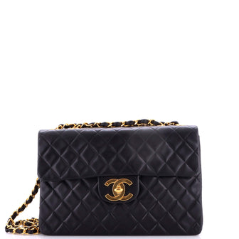 Chanel Vintage Classic Single Flap Bag Quilted Lambskin Maxi