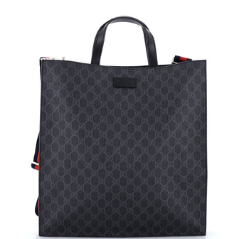 Gucci Convertible Soft Open Tote GG Coated Canvas Tall