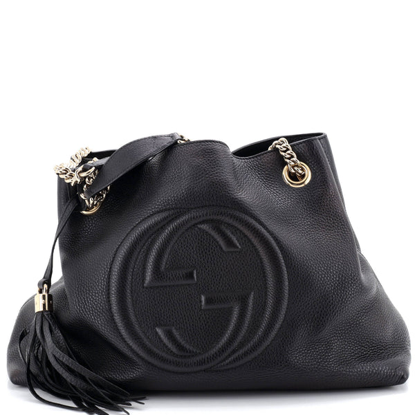 Gucci SOHO チェーンバッグ Gucci Soho Chain Strap Shoulder Bag Leather Medium Black 4320021