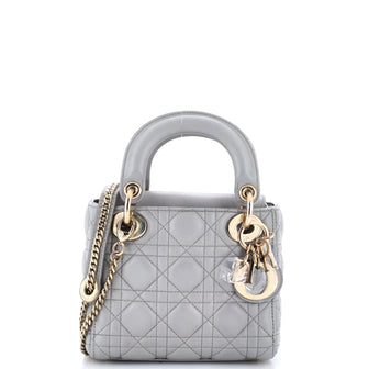 Christian Dior Lady Dior Chain Bag Cannage Quilt Lambskin Mini