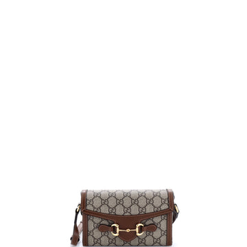 Gucci Horsebit 1955 Flap Crossbody Bag GG Coated Canvas Mini