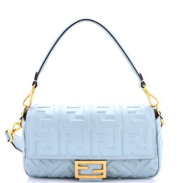 Fendi Baguette NM Bag Zucca Embossed Leather Medium