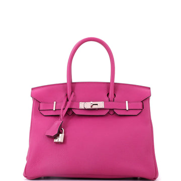 Hermes Birkin Handbag Pink Togo with Palladium Hardware 30