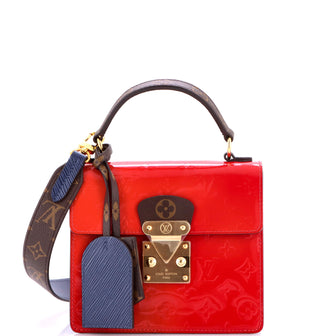 Louis Vuitton Spring Street NM Handbag Monogram Vernis with Monogram Canvas and Epi Leather