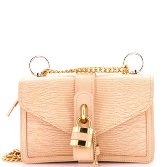 Chloe Aby Shoulder Bag Lizard and Crocodile Embossed Leather Small