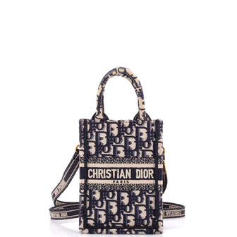 Christian Dior Book Tote Phone Bag Oblique Canvas Mini