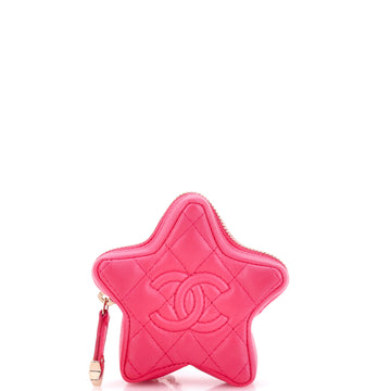 Chanel CC Star Pouch Bag Charm Quilted Lambskin Mini