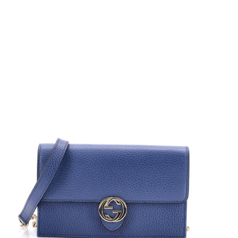 Gucci Interlocking Wallet on Chain Leather