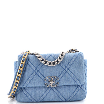 Chanel 19 Flap Bag Quilted Denim Medium