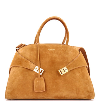 Salvatore Ferragamo Hug Top Handle Bag Leather Large