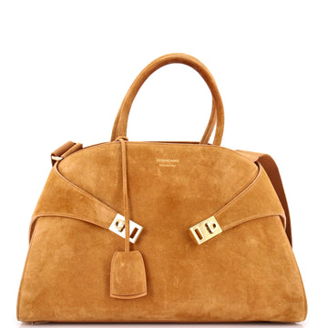 Salvatore Ferragamo Hug Top Handle Bag Leather Large