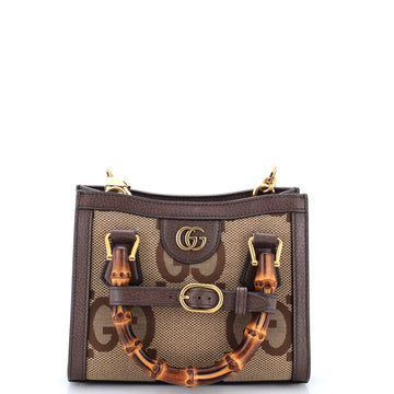Gucci Diana NM Bamboo Handle Tote Jumbo GG Canvas Mini
