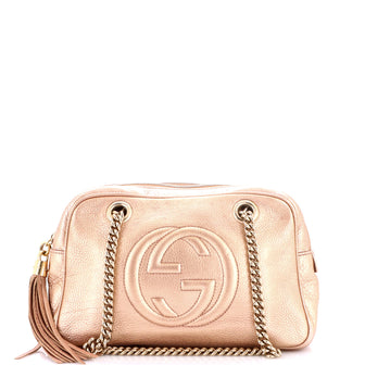 Gucci Soho Chain Zip Shoulder Bag Leather Small