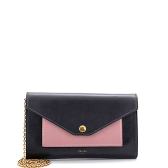 Celine Pocket Envelope Shoulder Bag Leather Small