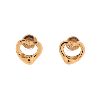 Tiffany & Co. Elsa Peretti Open Heart Earrings 18K Rose Gold 11mm