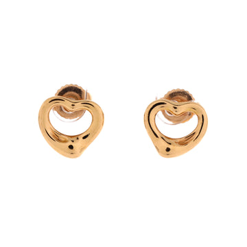 Tiffany & Co. Elsa Peretti Open Heart Earrings 18K Rose Gold 11mm