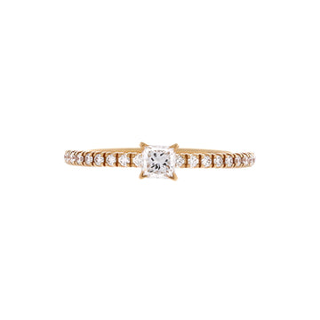 Cartier Etincelle de Cartier Ring 18K Yellow Gold with Princess Cut Diamond and Pave Diamonds