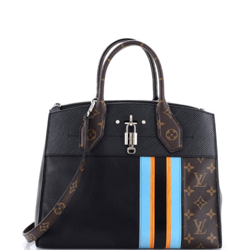 Louis Vuitton City Steamer Handbag Limited Edition Monogram Canvas and Leather MM