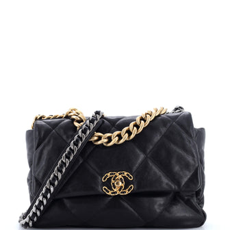 Chanel 19 Flap Bag Quilted Shiny Crumpled Calfskin Medium