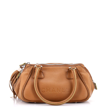 Chanel Lax Tassel Bag Pebbled Leather Medium