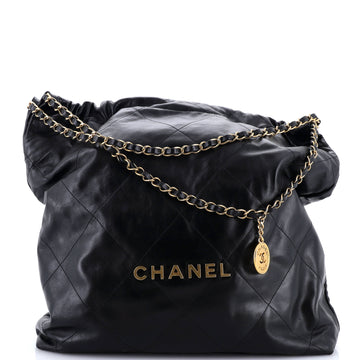 Chanel 22 Chain Hobo Quilted Calfskin Large