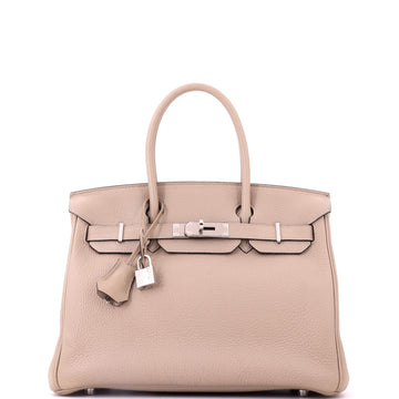 Hermes Birkin Handbag Grey Togo with Palladium Hardware 30