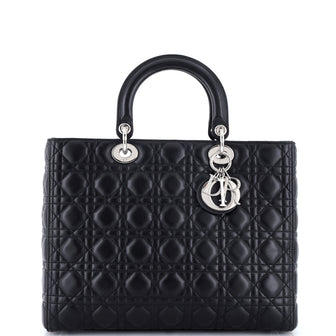 Vintage Lady Dior Bag Cannage Quilt Lambskin Large
