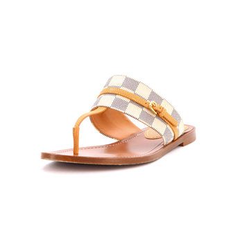 Louis Vuitton Women's Palma Flat Thong Sandals Damier