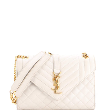 Saint Laurent Classic Monogram Envelope Satchel Mixed Matelasse Leather Medium